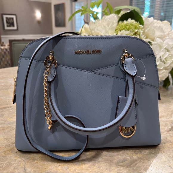 Michael Kors Jet Set Travel Medium Saffiano Leather Dome Satchel Crossbody Bag - Picture 12 of 12